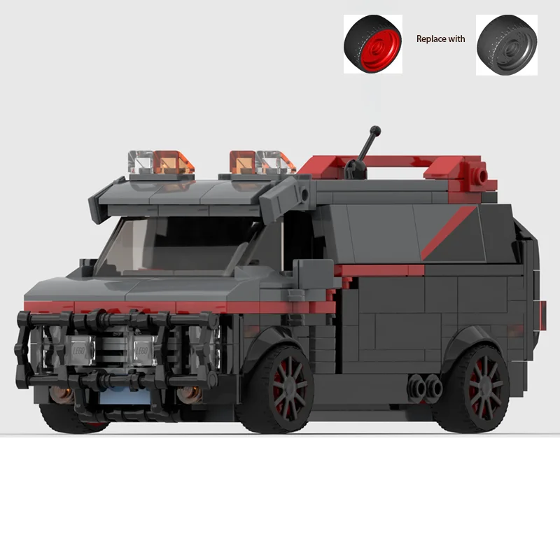 MOC A-Team Vehicle SWAT Team Car Car Toy modelPolice Department Car Brick Building Set Children ToyGift