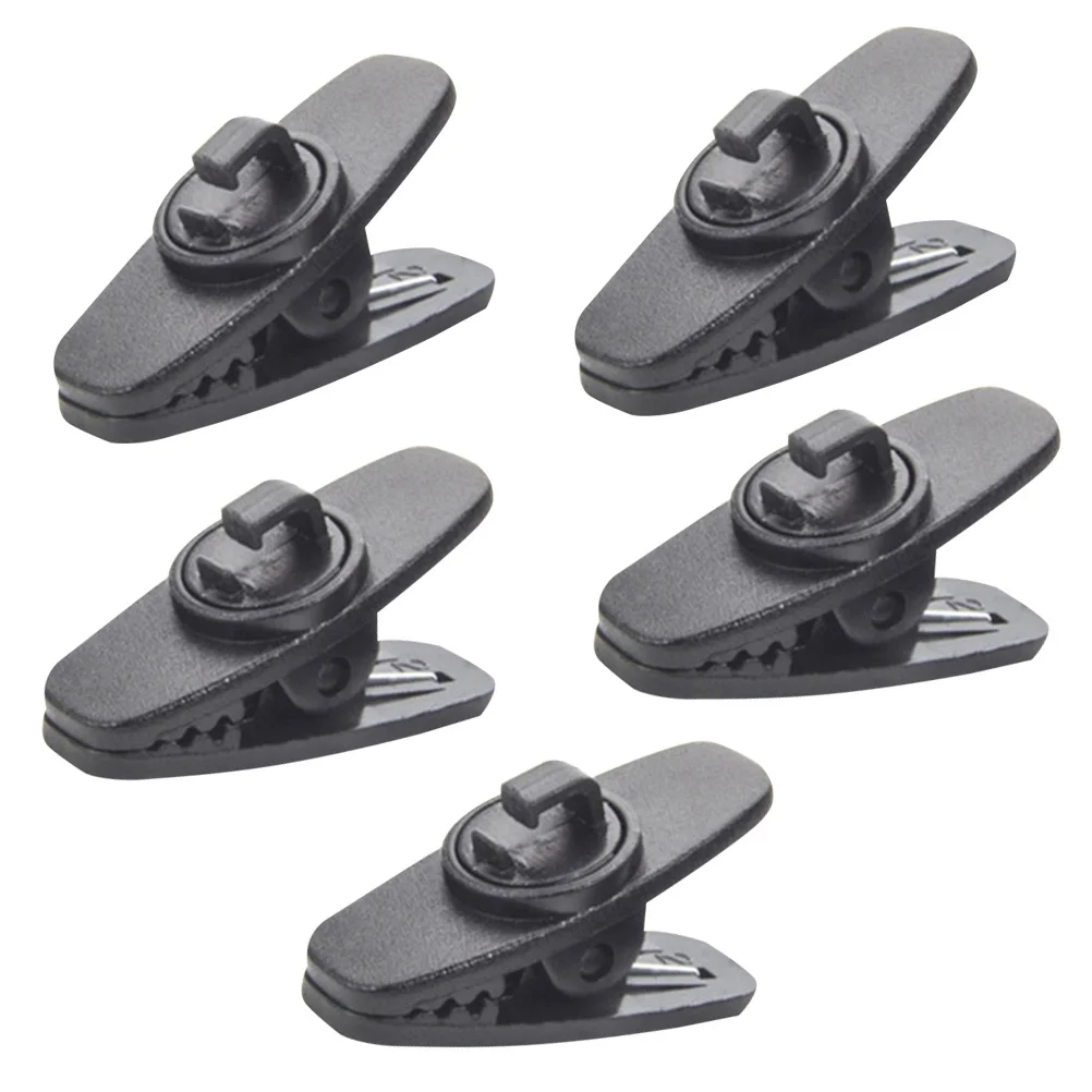 5pcs Rotating Headphone Cable Clamps Black Durable Flexible Clip For Headset Mount Fits Vertical Horizontal Surfaces Easy