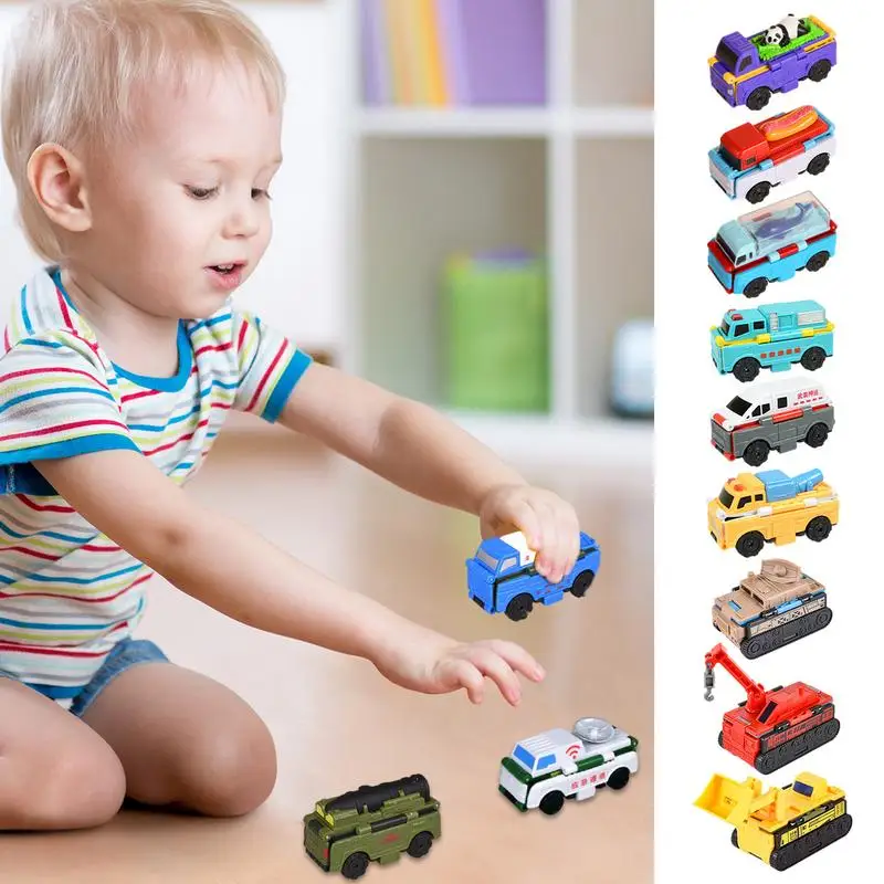 Transformable Mini Kids Toy Car Transformable Dual Design Toy Cars Creative Mini 2-in-1 Car Toys Transformable Vehicles Cars