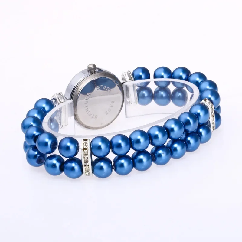 Casual Watch Women Pearl String Watch Strap Quartz Wrist Watch Luxury Fashionable Simple Style Quartz Wristwatch Gift