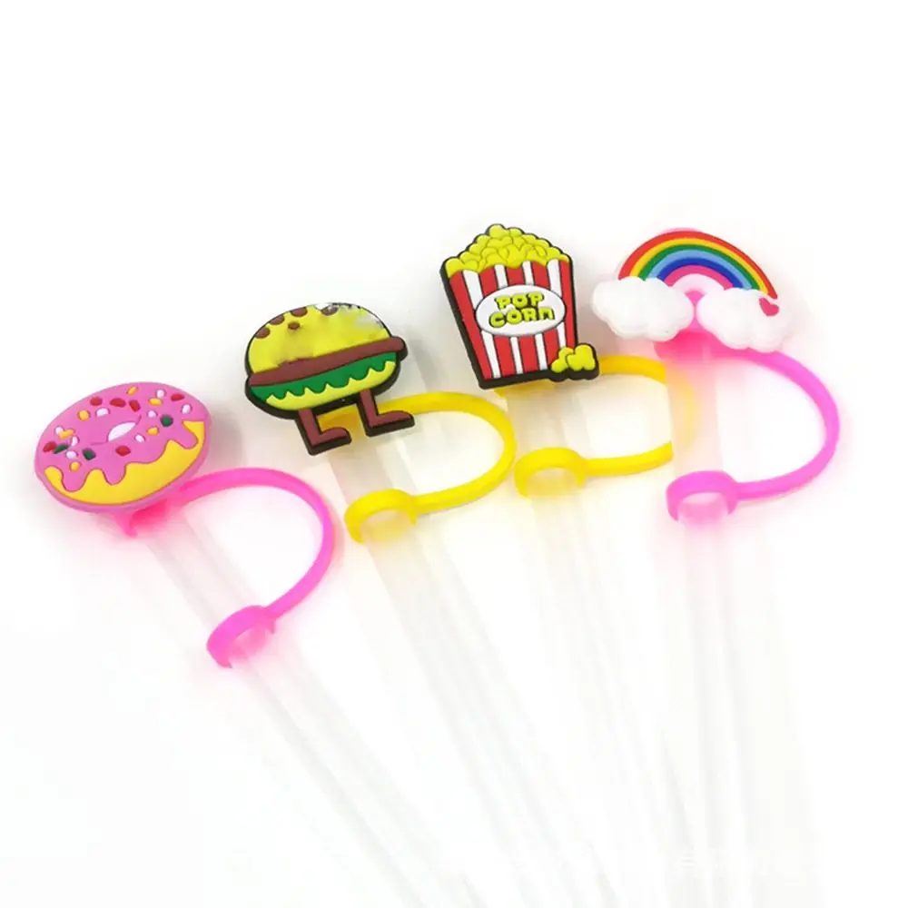 Reusable Silicone Straw Tips Cover Cup Accessory Kitchen Tool Splash Proof Plugs Drinking Dust Cap Straw Plug Tips Cover
