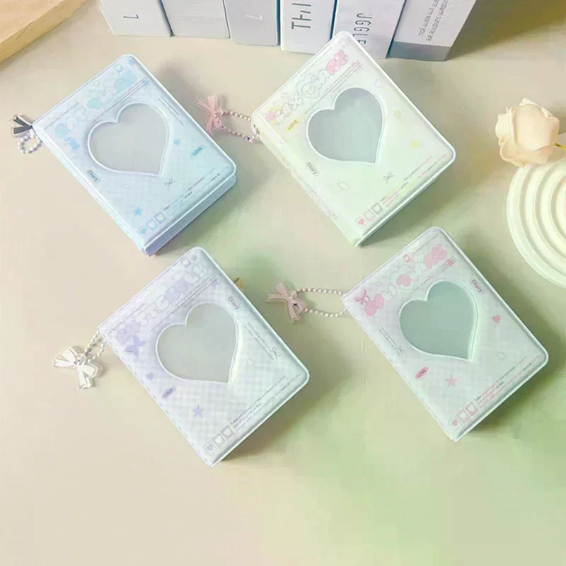 

[NEW] 1PC Cute Bow Photo Album 3 Inch Love Heart Hollow Picture Storage Case Kpop Card Binder Name Card Book Photocard Holder