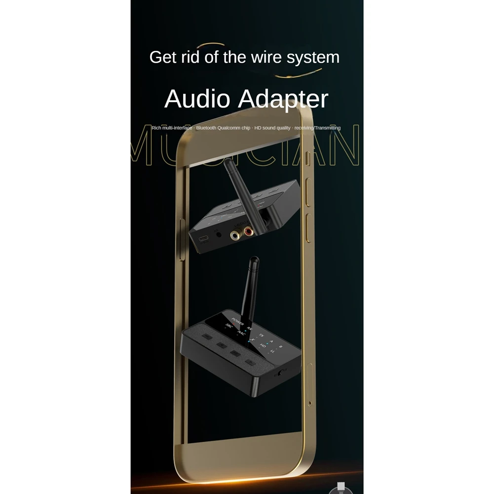 Bluetoothオーディオアダプター,ワイヤレスhifiステレオレシーバー,ロスレスサウンド,Aptx hd llトランスミッター,5.3