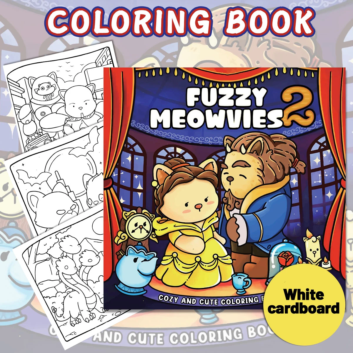 Fuzzy Newbies Coloring Books, Lively Scenes, Easy Coloring, For Home Parent - Child DIY, Relax, Unwind, Boost Creativity