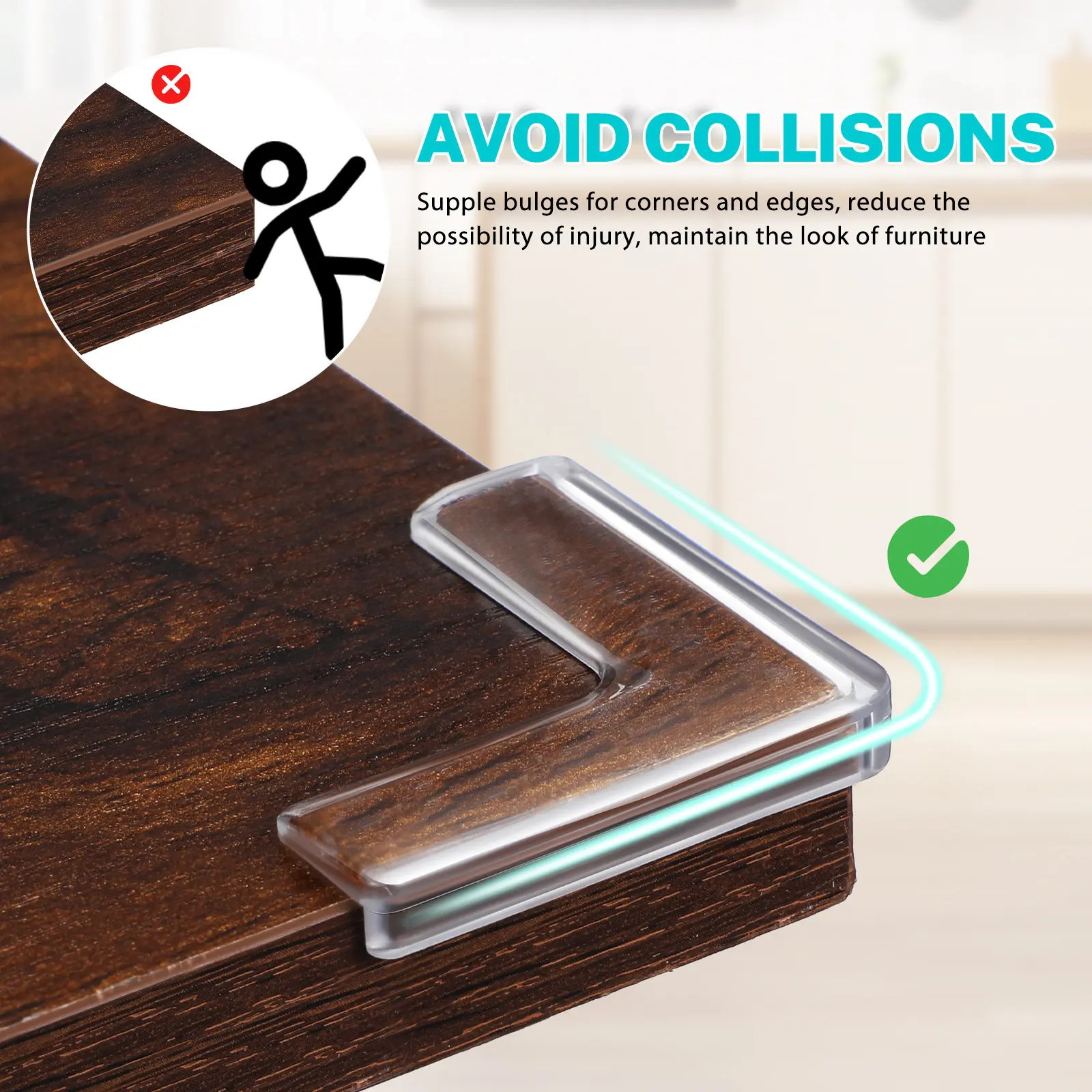 8pcs Anti Crash Window Corner Protectors Children Safety Corner Protector Shelf Anti-collision Table For Furniture Bumpers