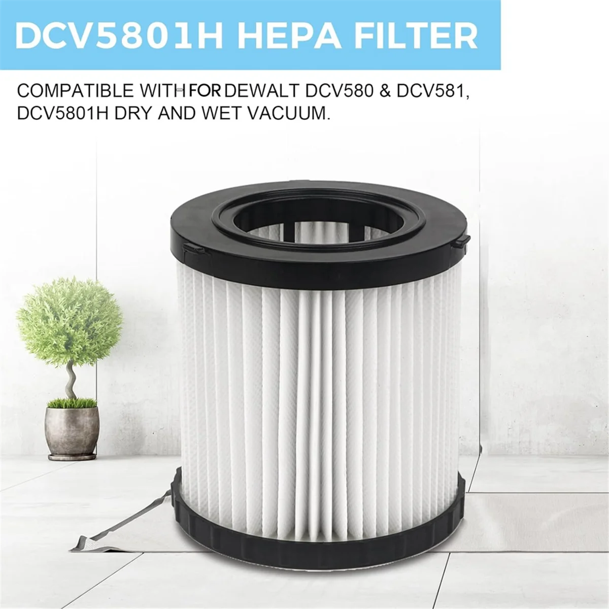 3PCS DCV5801H Vacuum Hepa Filter for DeWalt Shop Vac DCV580 DCV581H DCV5801H Wet/Dry Vacuum Cartridge Filters