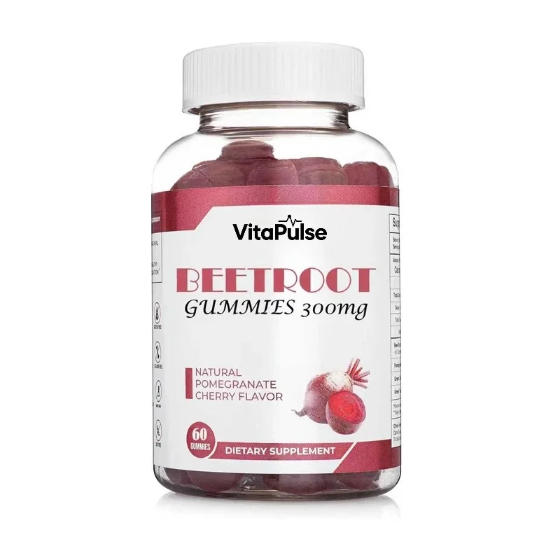 Beetroot Gummies 300mg - Supports Healthy Circulation * - Non GMO Vegan, 60 Gummies