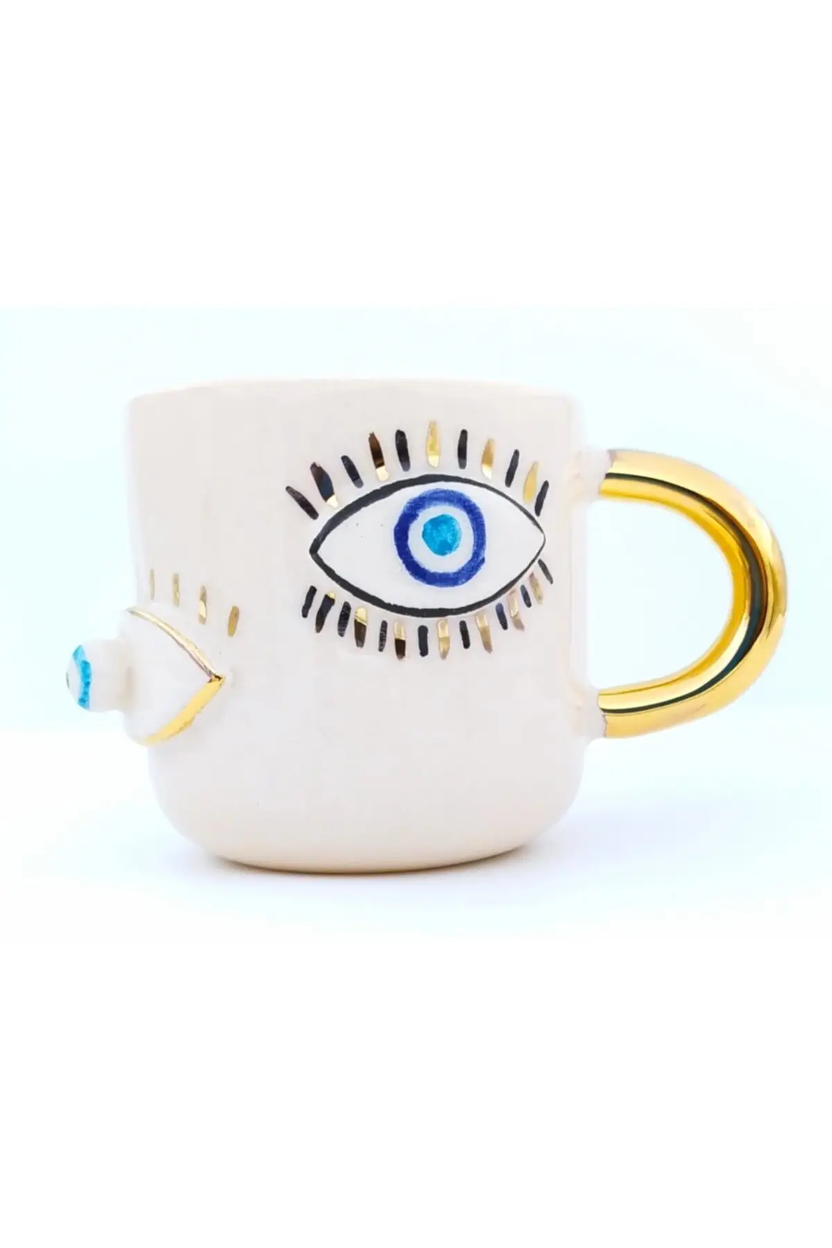 DOLBOVI 24 sterling gold embroidered, evil eye-patterned 100 handmade, double turkish coffee cup