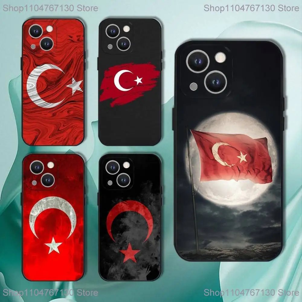 

Turkey Turkish Flag Phone Case For iPhone 17,16,15,14,13,12,11,Pro,XS,Max,XR,Plus,E,SE4,Mini Black Soft Cover