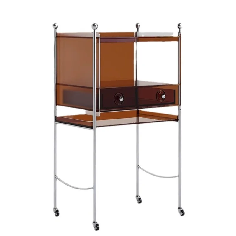 Shelf storage cabinet movable living room sofa acrylic small sideboard