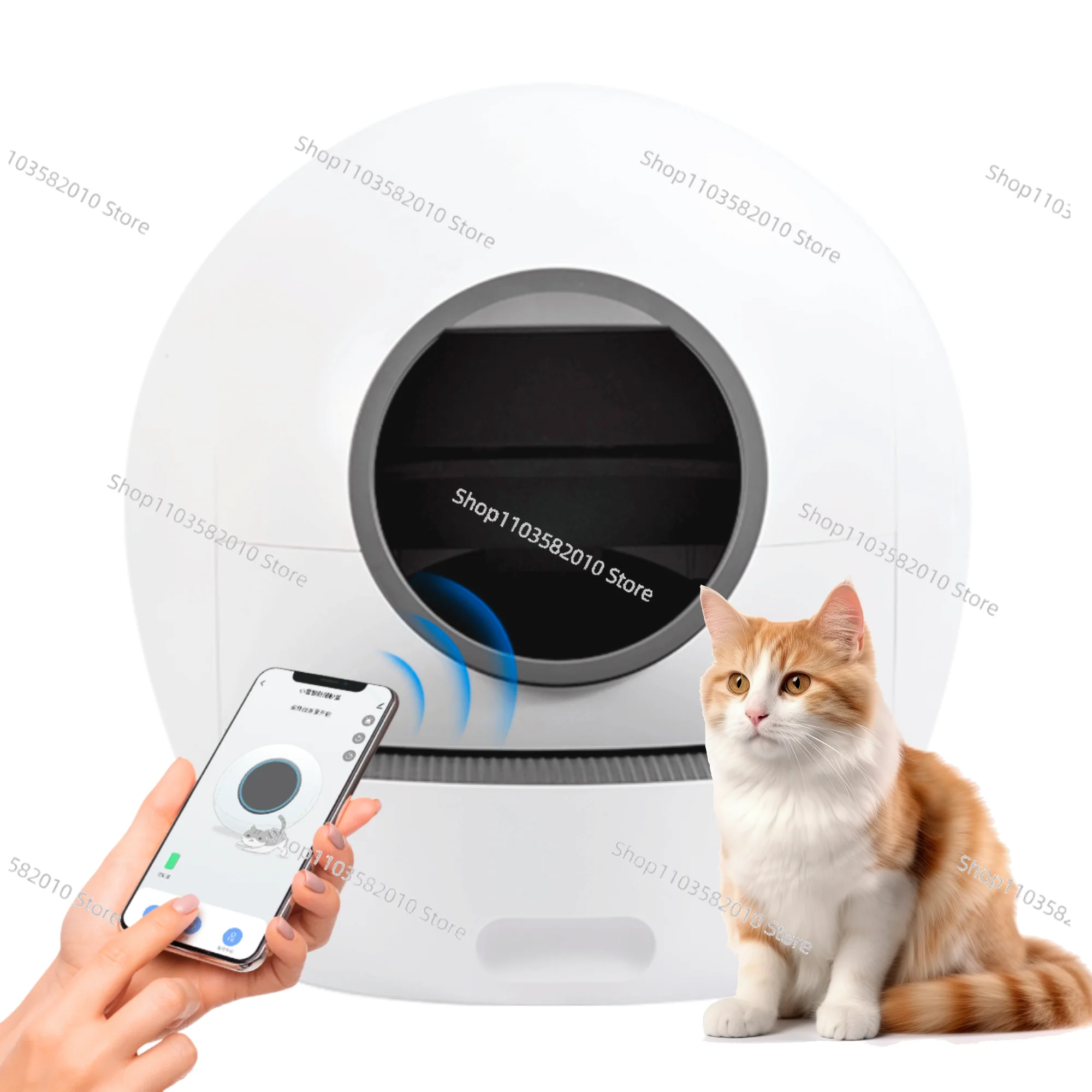 Caixa de Areia Automática Autolimpante para Gatos com App em Espanhol 60L