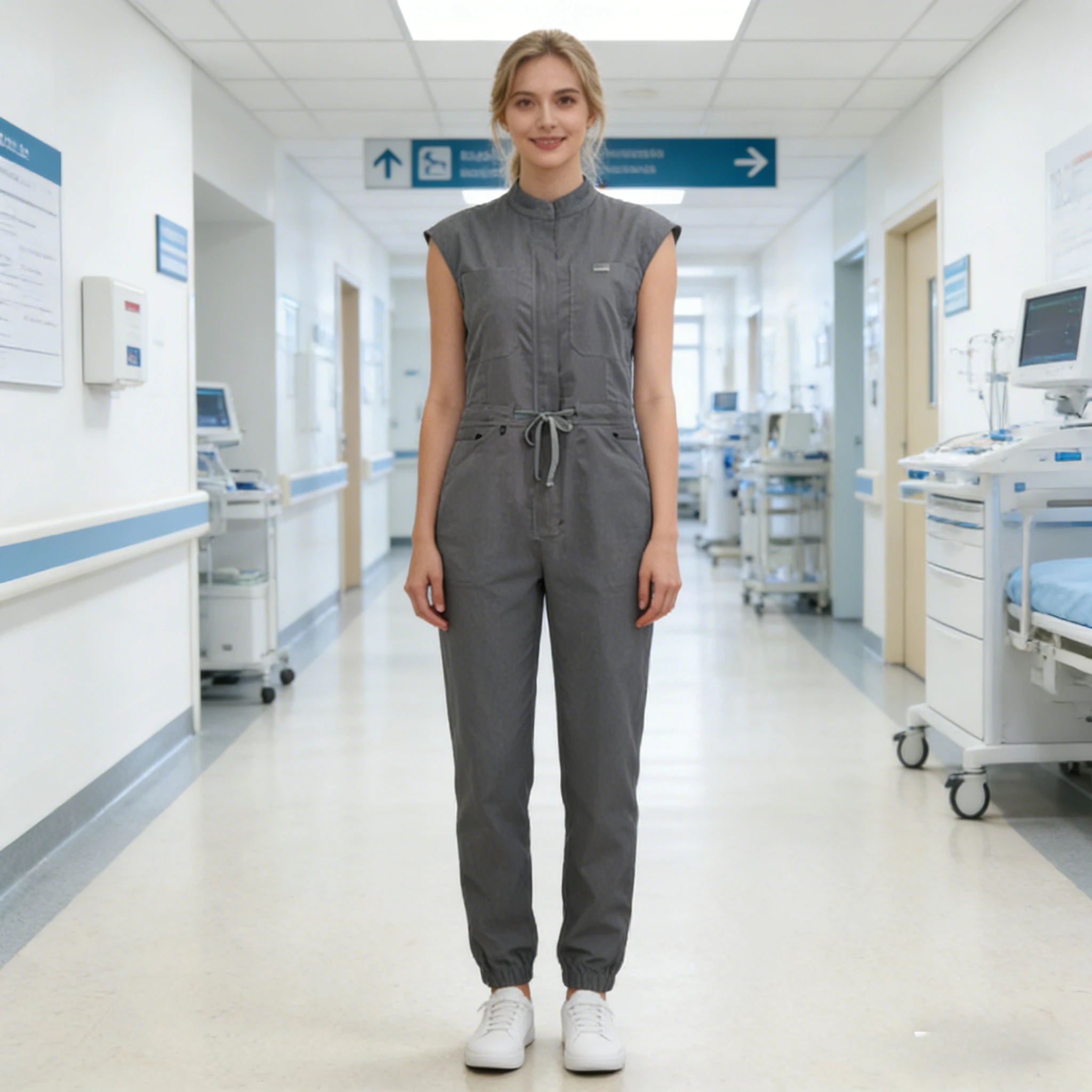 

High-Quality Sleeveless One-Piece Handwashing Gown - Thin & Hospital Uniform for Doctors & Nurses