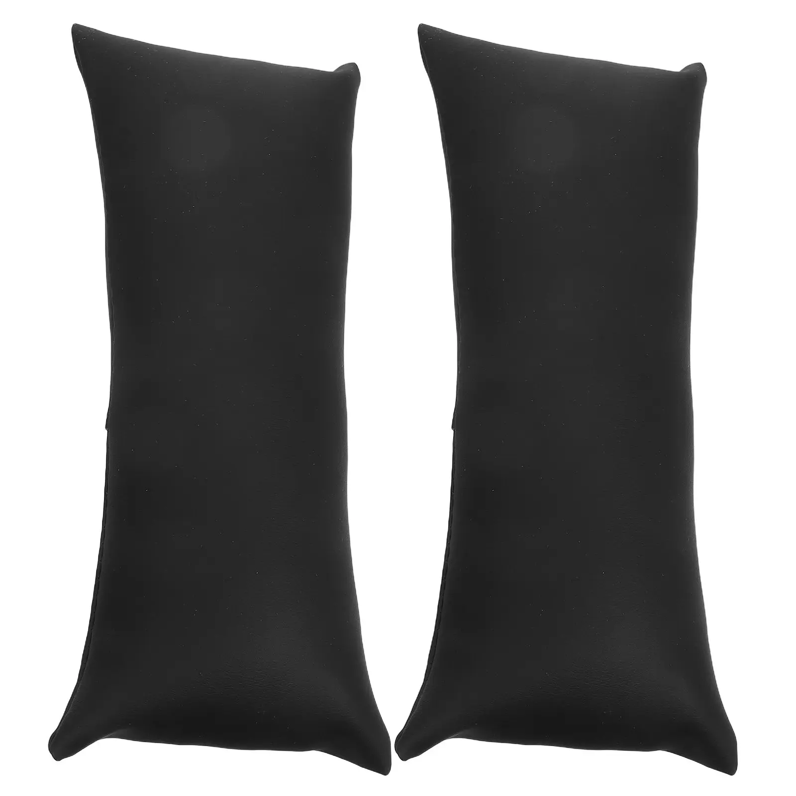 2Pcs Sophisticated PU Watch Pillow Jewelry Display Cushion Bracelet Holder Organizer Scratch-Free Countertop Case Travel Photo