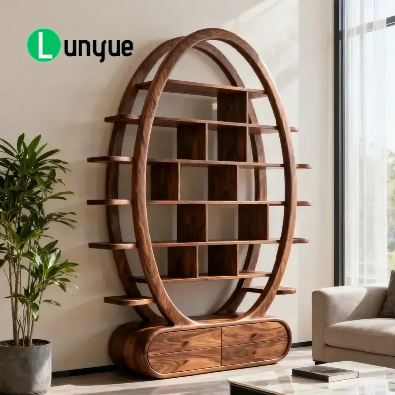 North American Black Walnut Display Shelf Solid Wood Bogu Frame New Chinese Style Song Dynasty Aesthetics Modern Simple