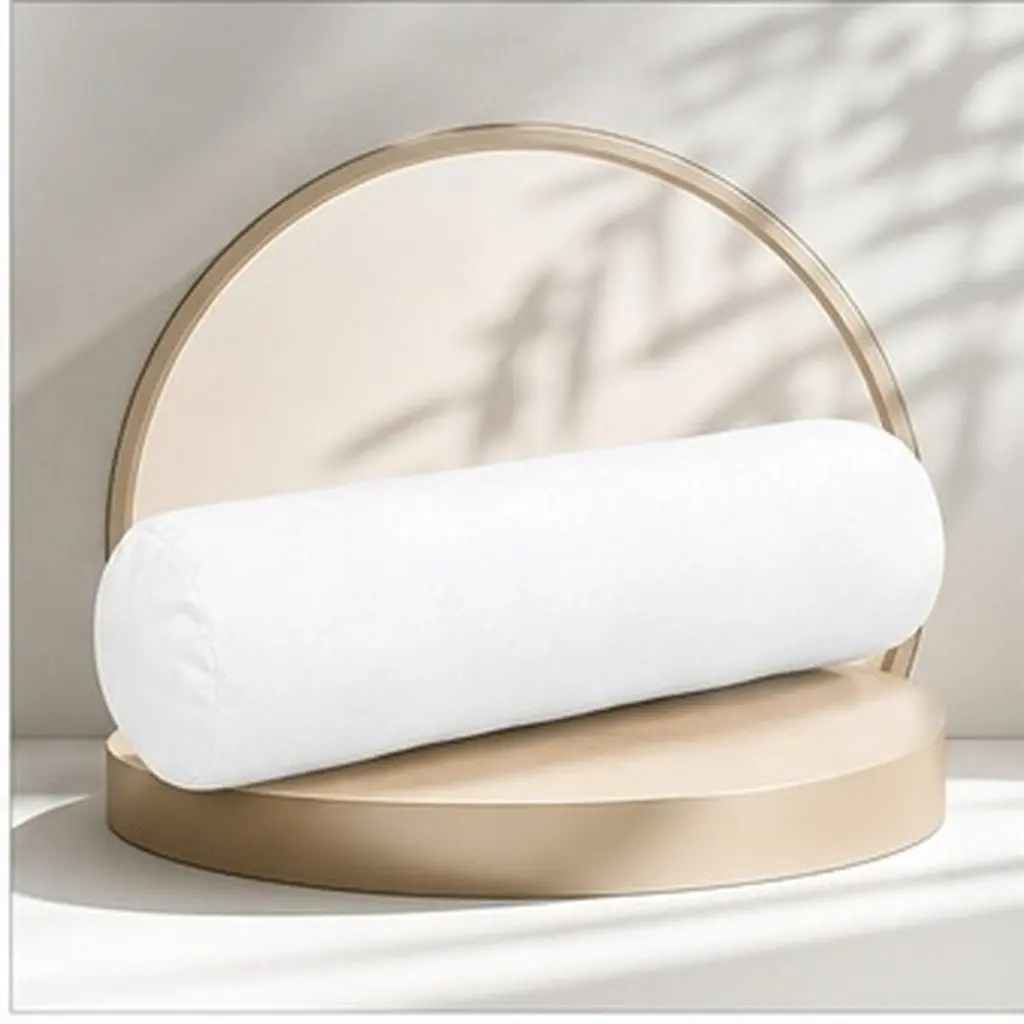 Round Neck Pillowcase Cover Cylindrical Cushion Bolster Inner Sleeve White Cervical Support Roll Zipper Breathable Neck Roll