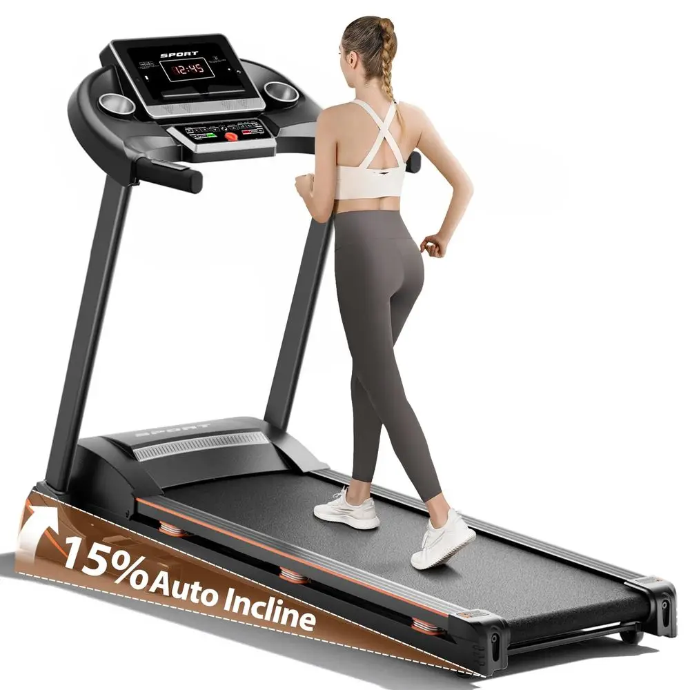 

Treadmills for Home, Treadmill with 015 Auto Incline, 3HP Folding Treadmills for Running Walking with 300LBS Weight Capacity, I