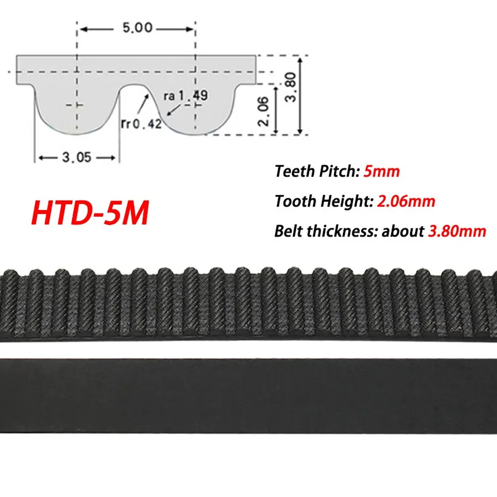 Timing Belt HTD 5M Length 395mm to 600mm Drive Belt Width 10 15 20 25 30mm HTD 5M Synchronous Rubber Closed Belt