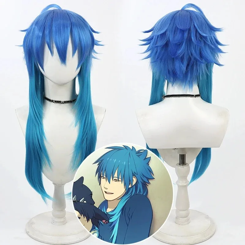 Game Dramatical Murder Seragaki Aoba Cosplay Wig DMMD Seragaki Aoba Role Play Blue Gradient Hair Wig Costumes Accessories