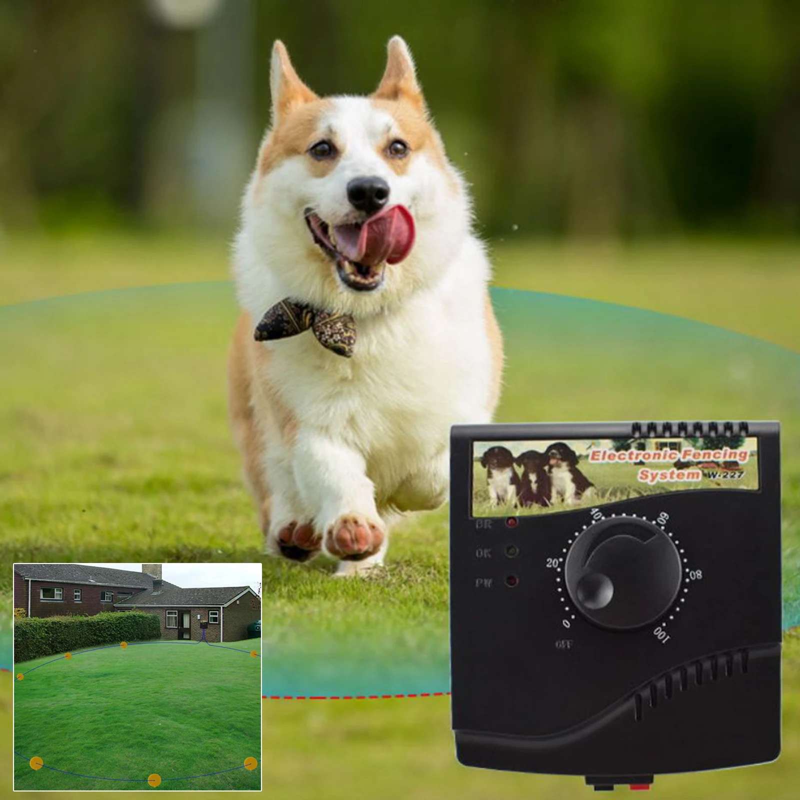 Electric Pet Fence System Dog Training Acoustic Shock Collar Waterproof Smart Dog Electronic Fence Pet Accessories
