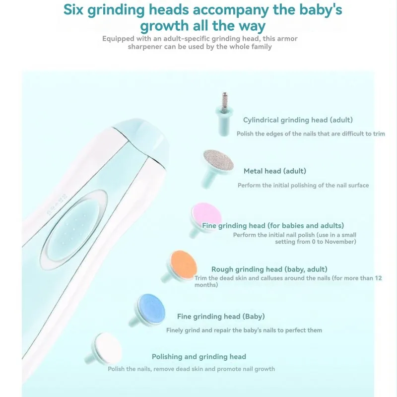 

-November Quiet Operation Multifunctional Baby Electric Nail Grinder Tool Set Baby Electric Nail Trimmer Set