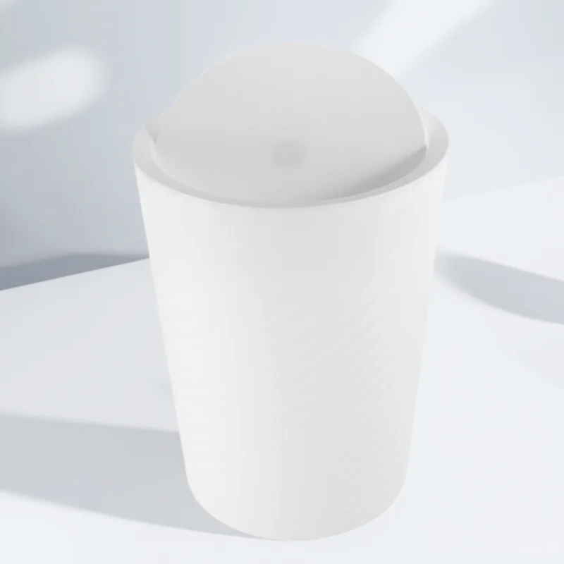 

1pc Large Capacity Waste Paper Basket with Lid Garbage Bin for Bathroom Office Hotel Kitchen Trash Can Sturdy Plastic