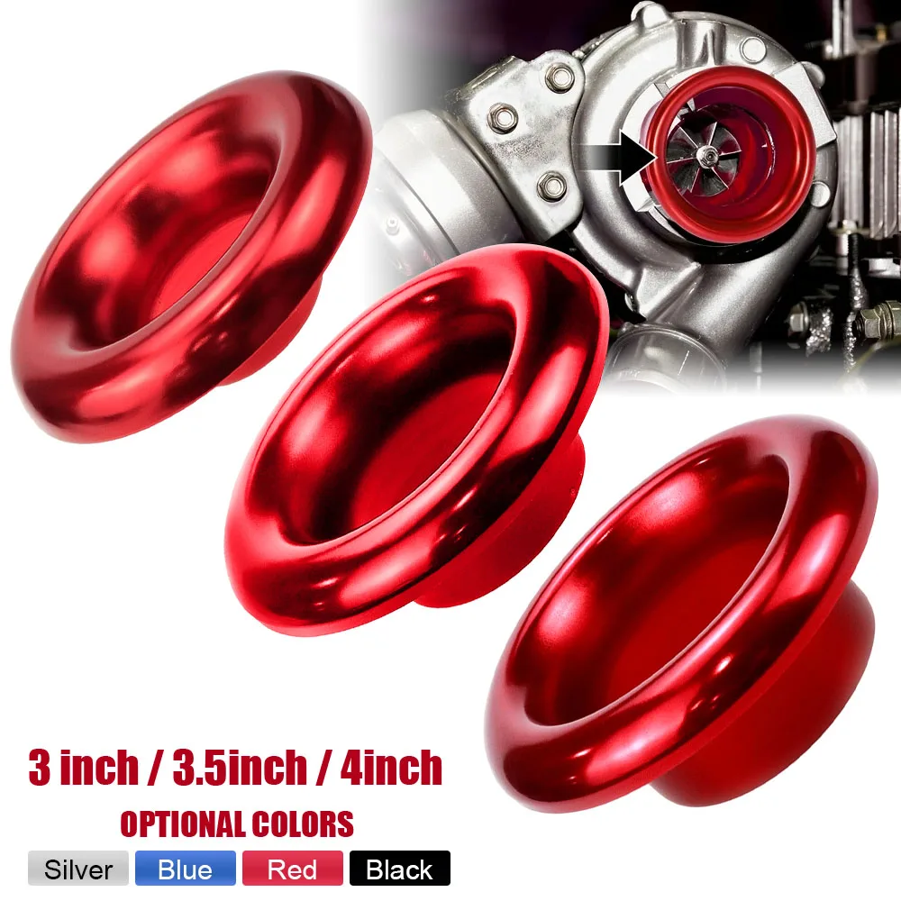 Universal 2.75Inch Cold Air Intake Velocity Stack Turbo Horn Kit With Silicone Hose & Clamp