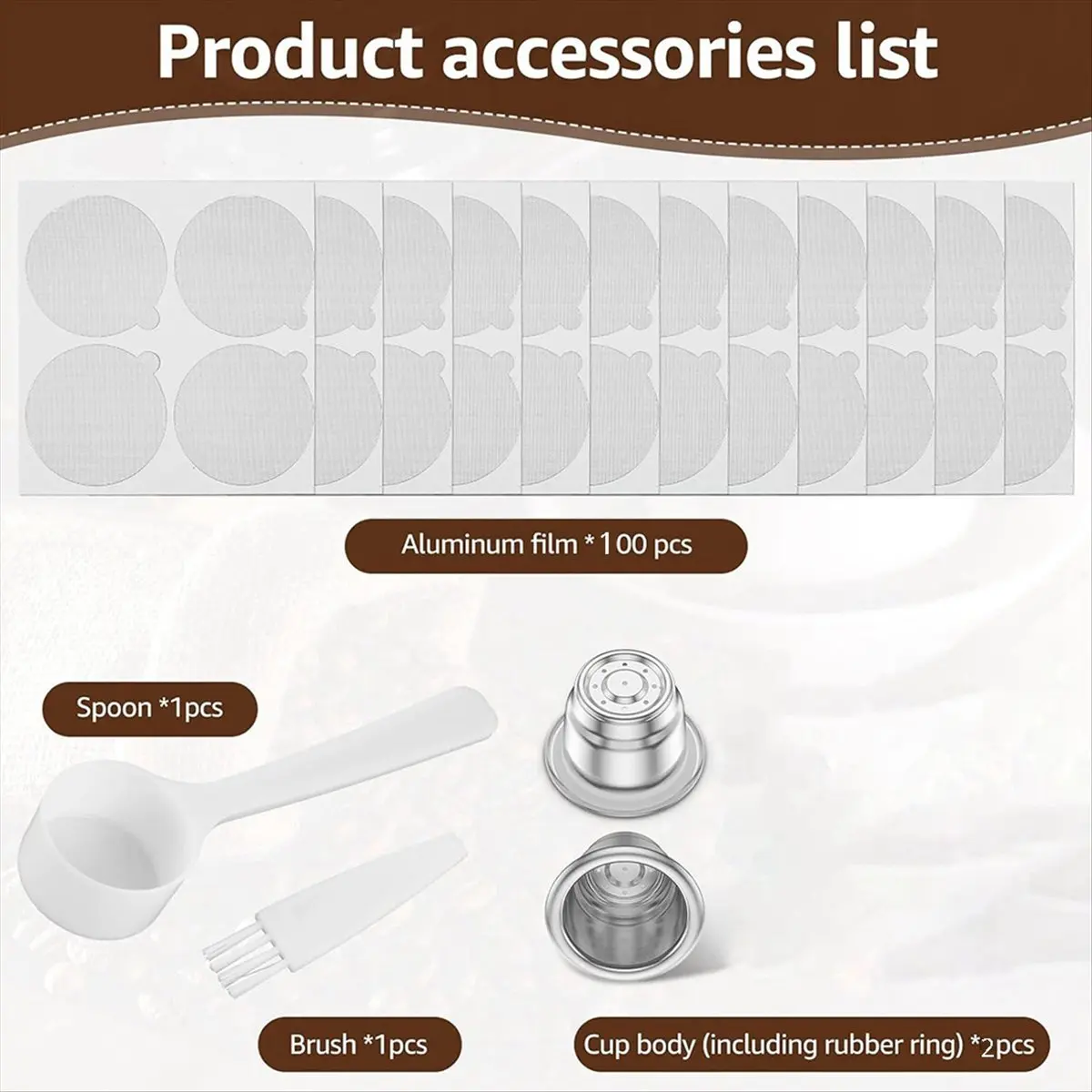 A24I Reusable Espresso Capsules, Stainless Steel Refillable Espresso Pods with Aluminum Foils