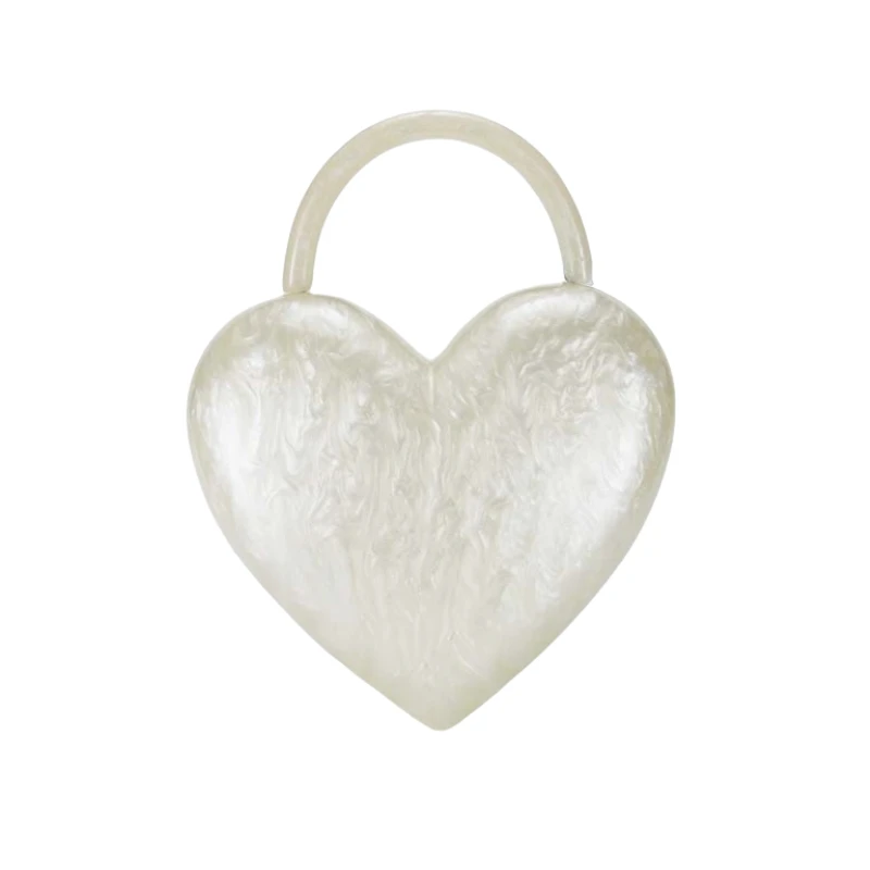 

Latest Heart Shape Designer Bags Luxury Handmade Custom Color Handbag Women Purse Lady Marble Evening Bag Wedding Bag