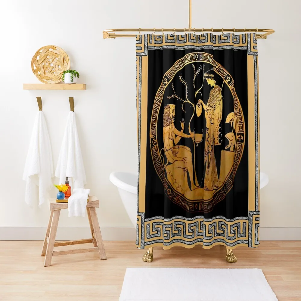 

GREEK : Vintage 350 B.C.Achilles Pouring Print Shower Curtain Bathroom Shower Anime Bathroom Curtain