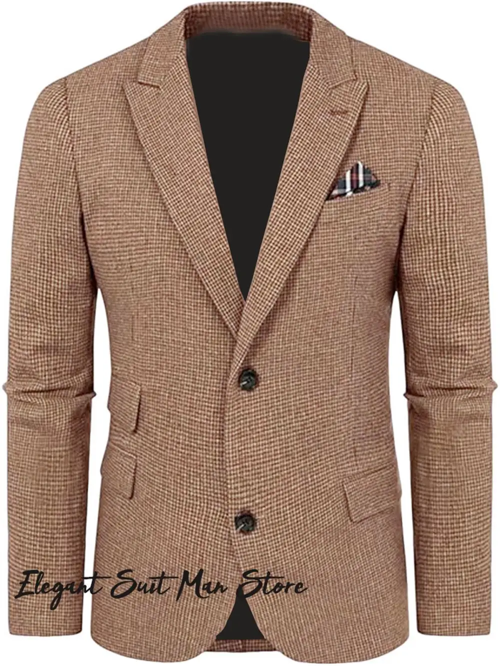 

Men's Tweed Blazers British Wool Blend Sport Coat Jacket Men's Business Office Customized Coat Autumn Winter Coat Man Top
