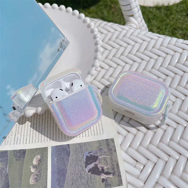 ins simple magic color Case With hook For Apple airpods4 protective case, For AirPods 3 2 AirPods Pro2 Apple Bluetooth ear case