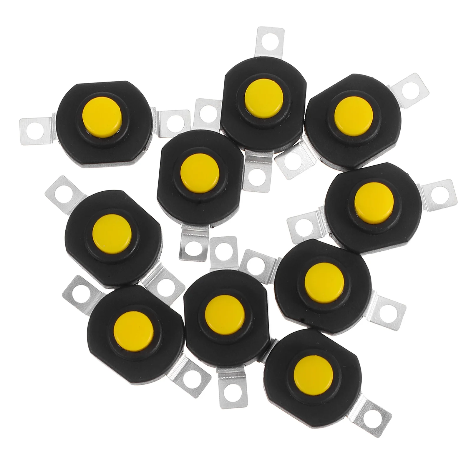 

10Pcs LED Flashlight Power Button Switch Replacement Self-Locking Micro Push Button for Torch on-Off Control Latching Mini Black