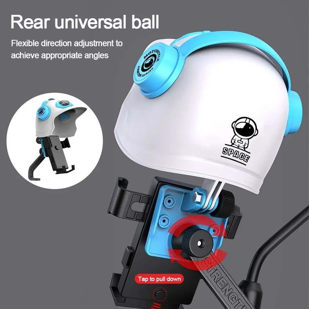 Waterproof Motorcycle Mobile Phone Holder Rotatable Cartoon Sunshade Umbrella Phone Bracket Helmet Sunscreen Phone Stand