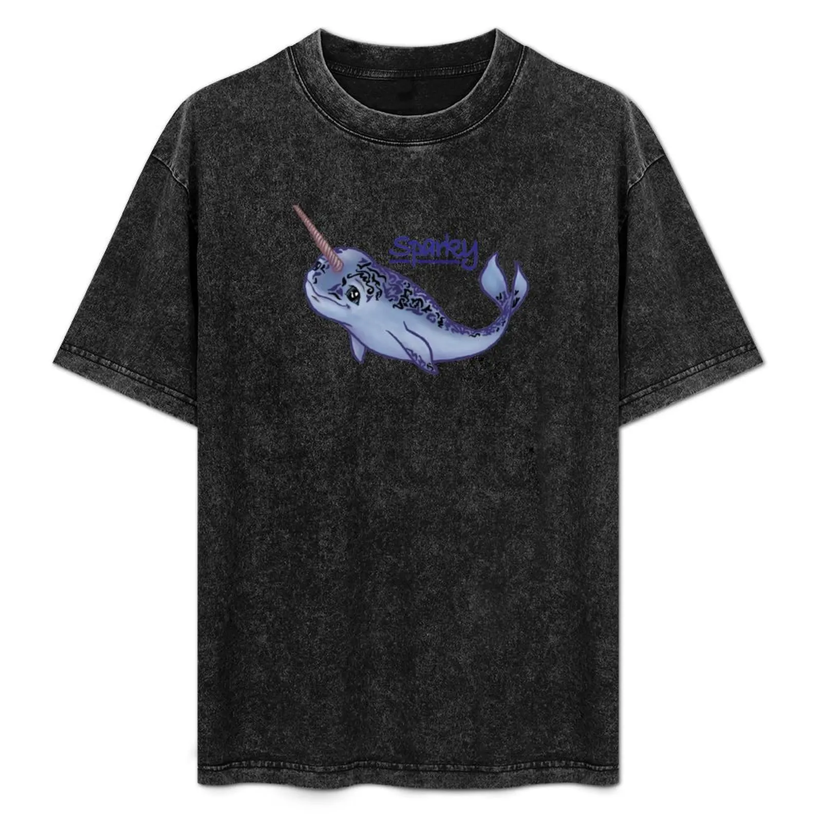 

Sparky Narwhal T-Shirt Work Basic Short Sleeve Top