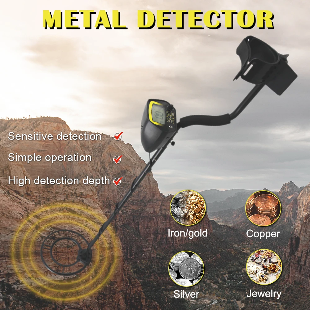 Novo Metal Detector MD4060 Profissional Underground Metal Locator Treasure-caça Dispositivo Modo Ajustável Localizar Função