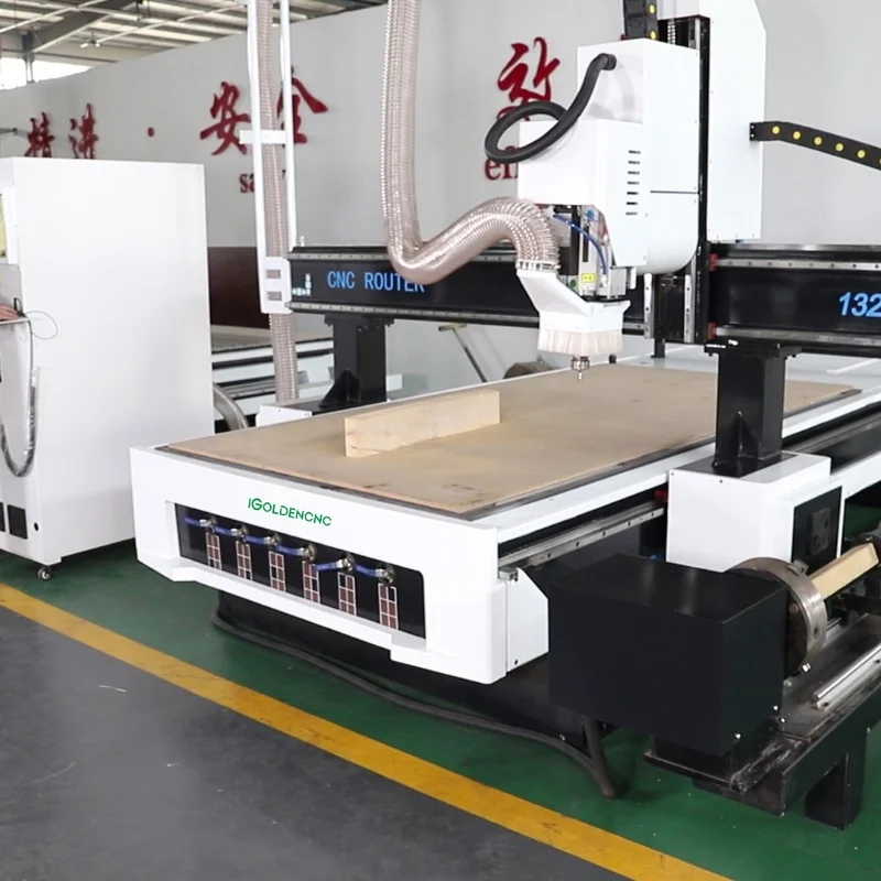 High cost-performance 4-axis ATC CNC milling machine 1325 woodworking with side rotary axis for processing curved materials