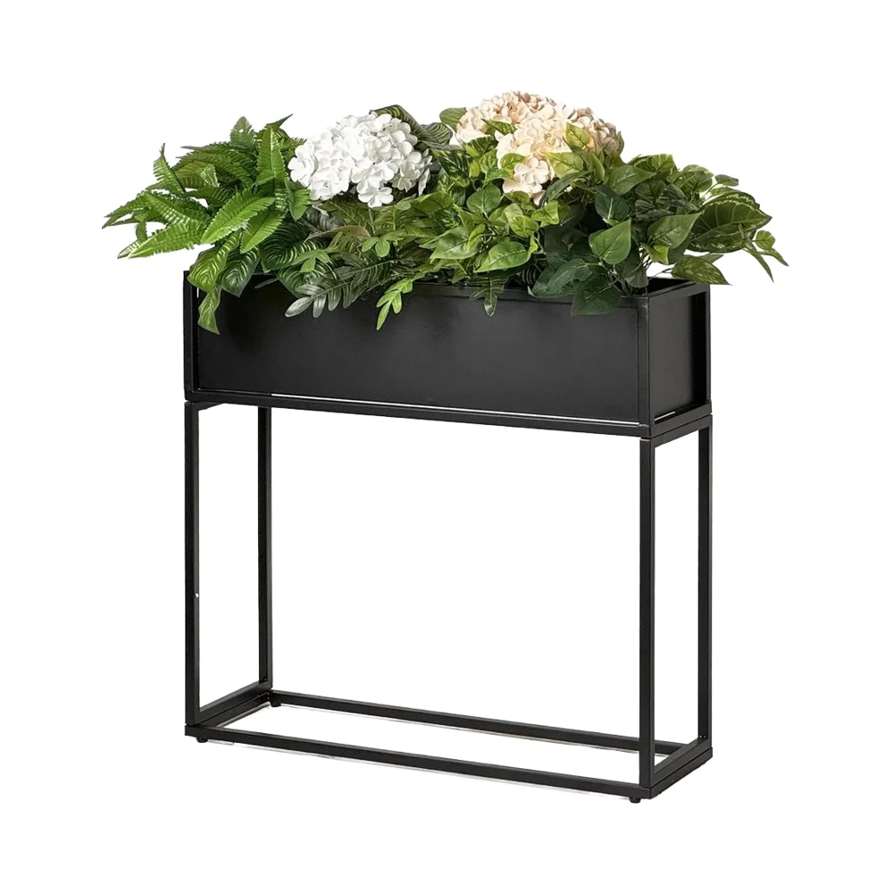 Durable Elevated Planter Box Stylish Tall Rectangular Garden Bed for Herbs Flowers Outdoor Plants Backyard