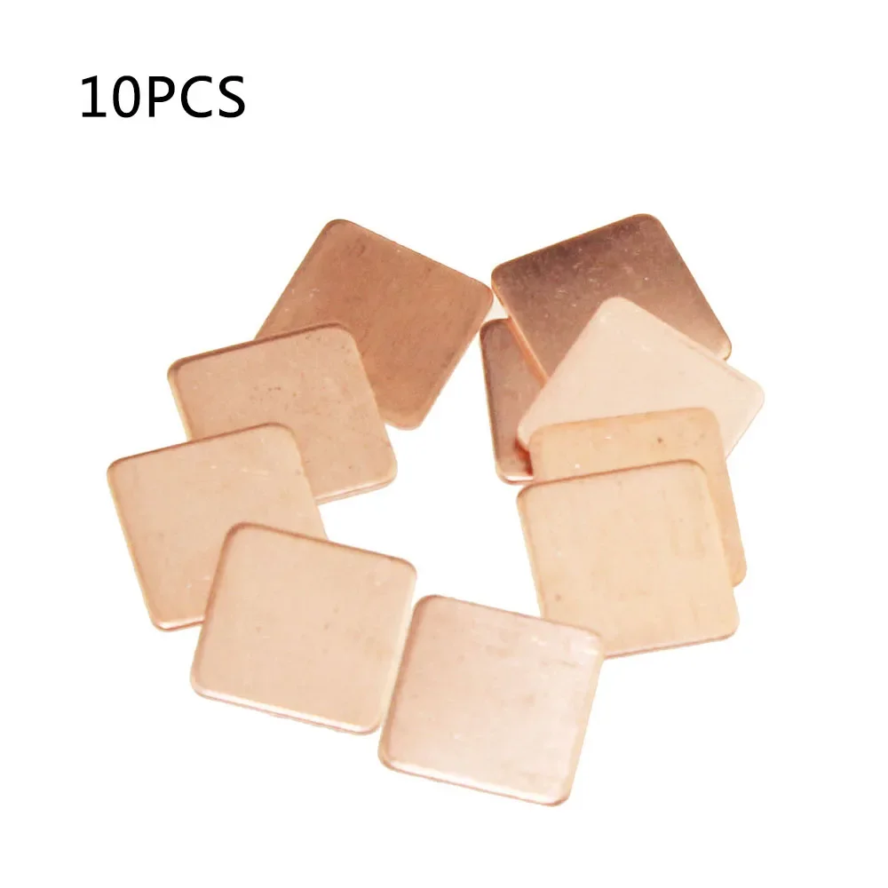 

10 Pieces of Thermal Silicone Pads for Computer Graphics Card Heatsinks, Copper Shims, Suitable for GPU, CPU, and Laptops