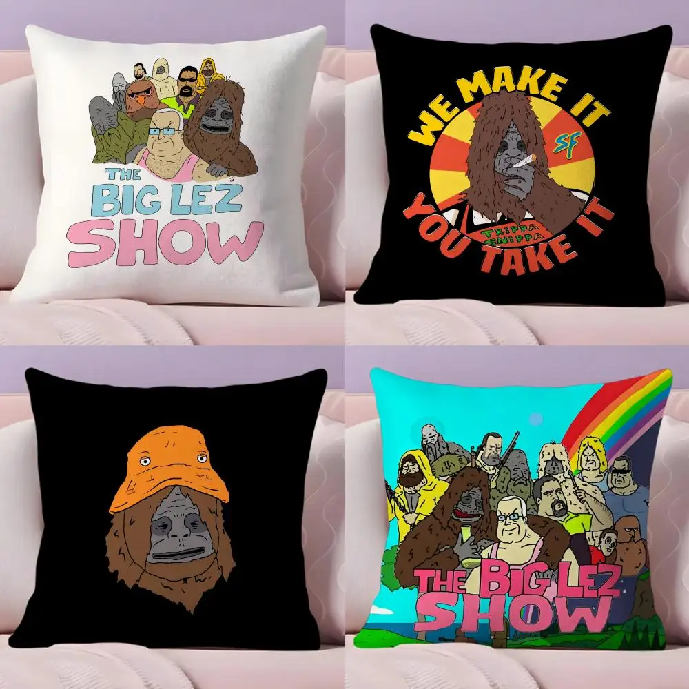 

The Big Lez Show Cushion Cover Plush Fabric Soft Double-Sided Printed Sofa Warm Winter Home Gift Pillow Case