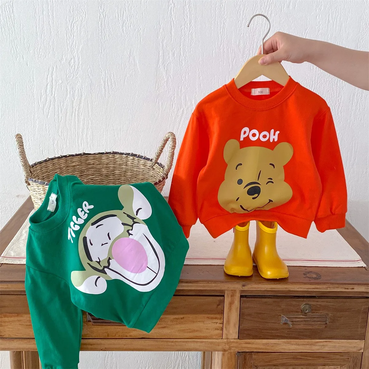 Cartoon gedruckt Winnie niedlichen Kinder T-Shirt Herbst Kleidung Cartoon Mode Junge Baby Langarm Mädchen Baby lässig Top