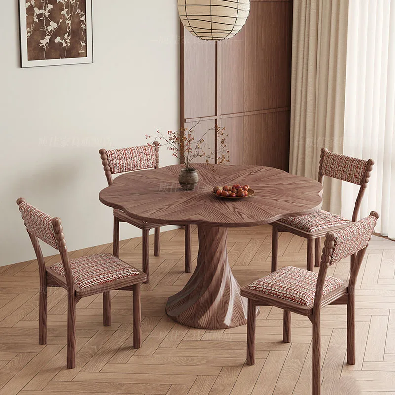 Wood Study Dining Table Round Mobile Restaurant Modern Living Room Luxury Writing Dining Table Designer Muebles Home Furniture