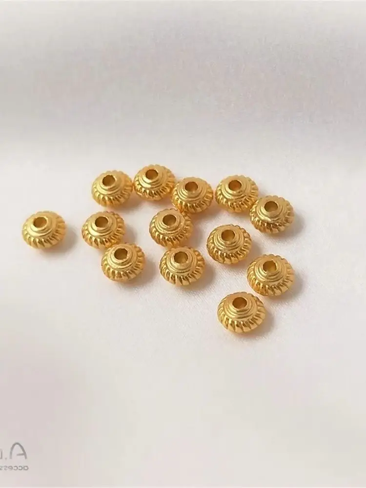 

Sub-golden sand gold dumb gold color lantern bead bead handmade DIY first jewelry bracelet necklace loose bead accessories