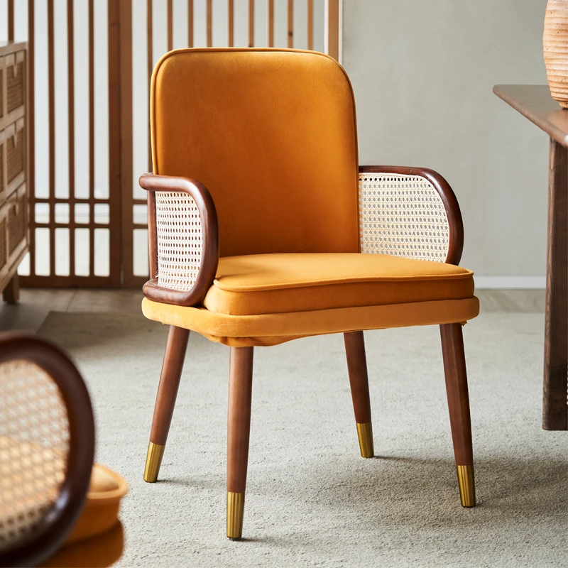 

Rattan leisure back chair Nordic small apartment dining table chair coffee chair hotel