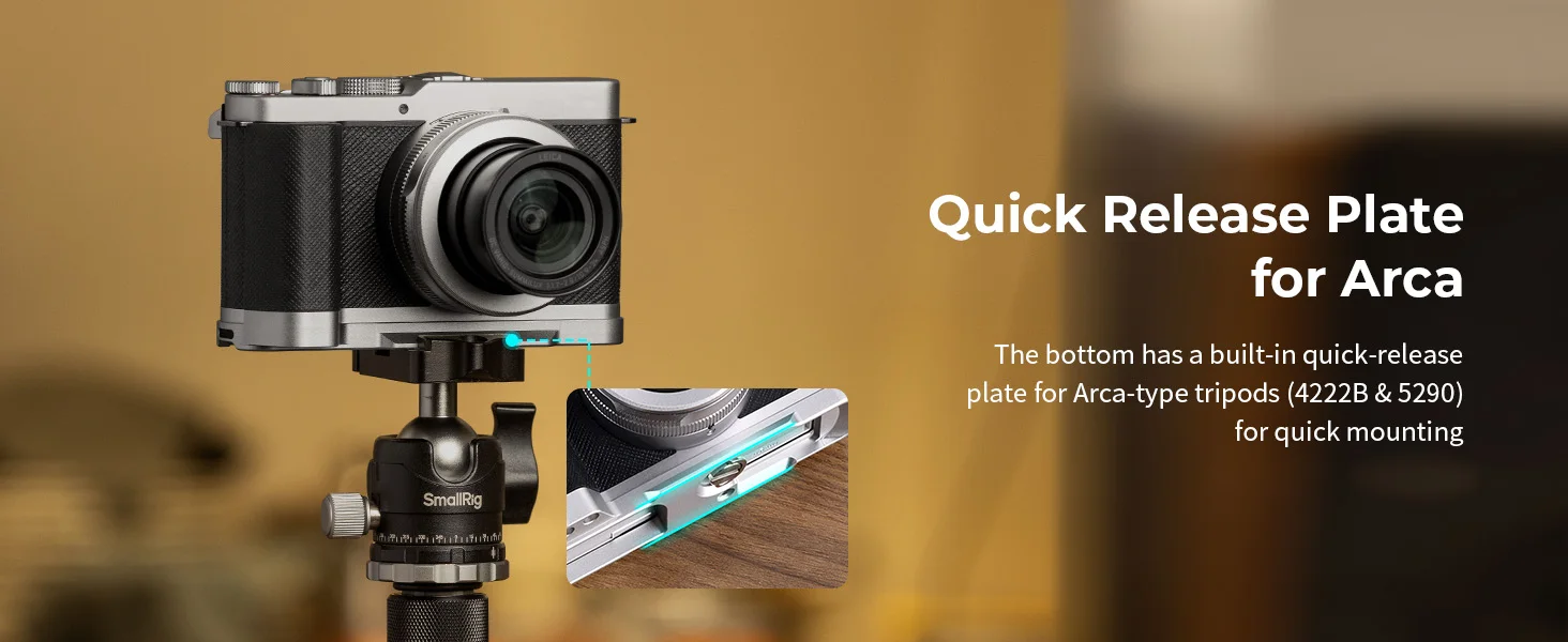 SmallRig L-förmiger Haltegriff für Panasonic LUMIX L10, integrierter Silikongriff mit Arca-Swiss Schnellwechselplatte für Stativ – Detail 5