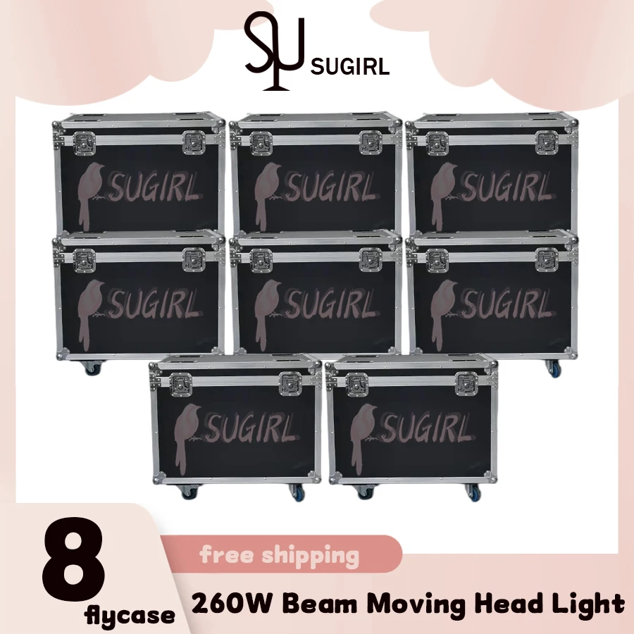 

0 Tax 8Pcs Flightcase For Lyre Beam 10R Sharpy 260W Moving Head DMX Stage Lighting Mobile Lamp For DJ Bar Party