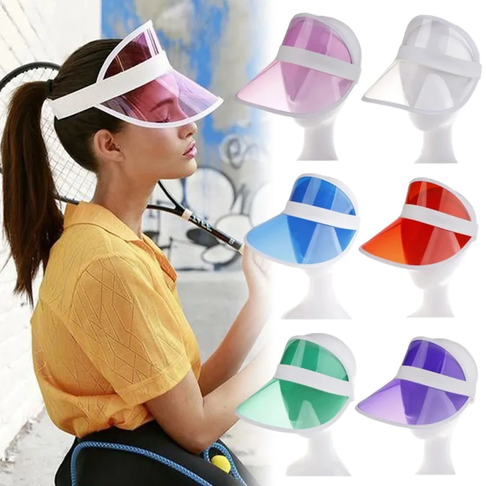 Anti-UV Transparent Sun Visor Empty Top Hat Fashion Hiking Sun-Proof Baseball Hat Summer Unisex Flexible Sunshade Hats