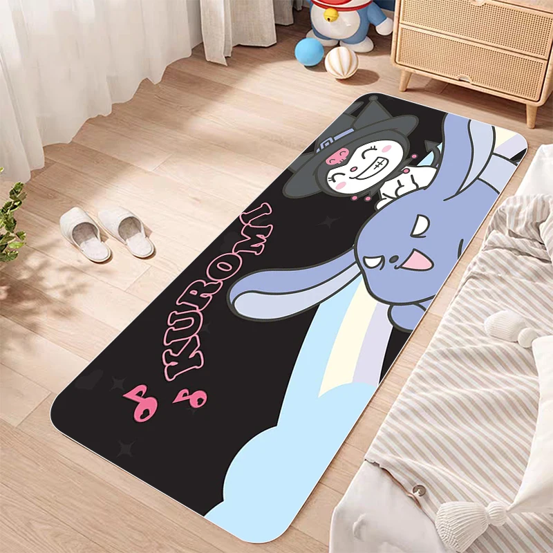 Children Room Rugs Foot Carpets Kuromi Entrance Doormat Kawaii Rug Floor Mats Carpet Anti-Slip Mat Home Kitchen Hallway Decors