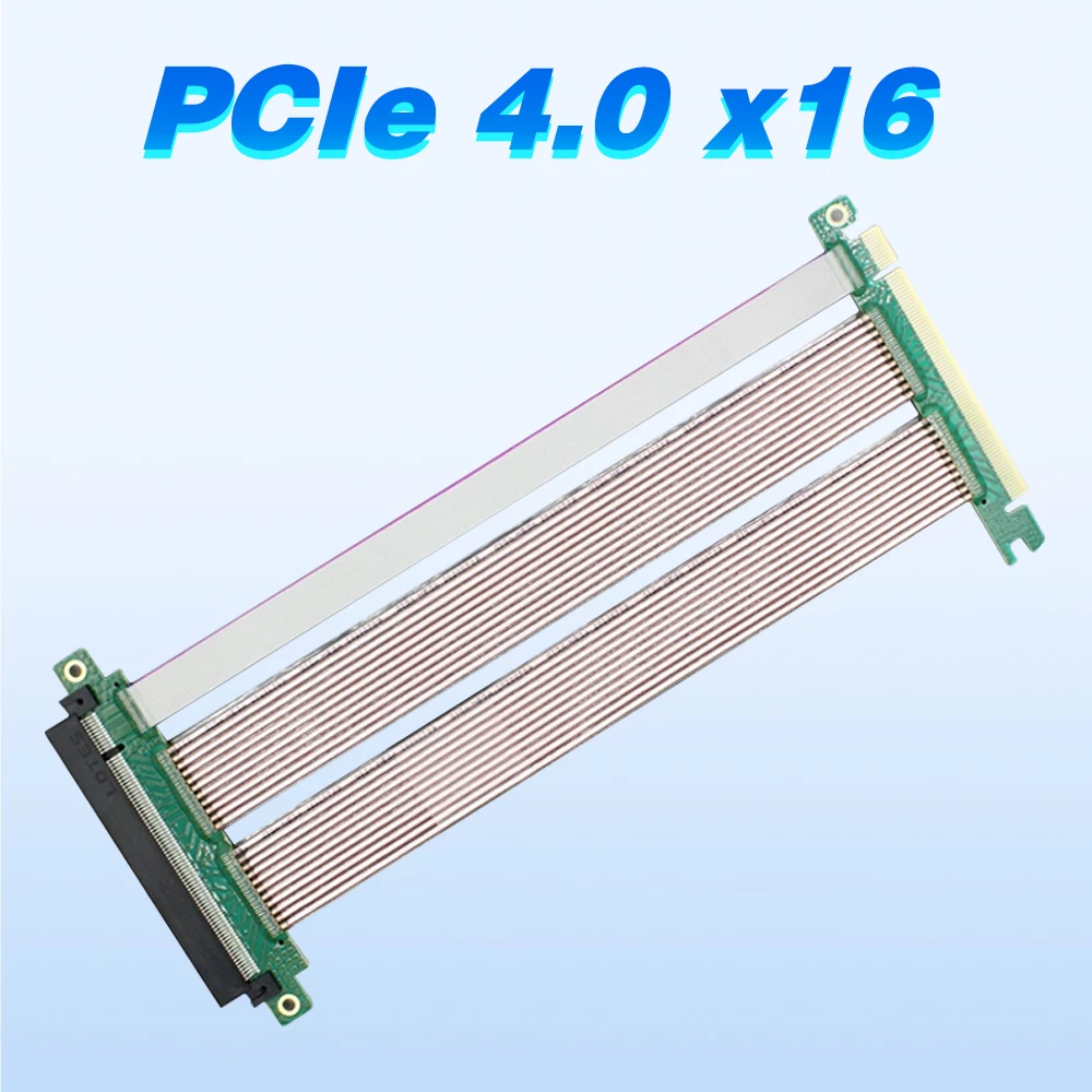 

High Quality New PCIe 16X 4.0 PCI Express PCI-E 16X to 16X Riser Extender Card Adapter Flexible Cable Gen 4.0 25cm