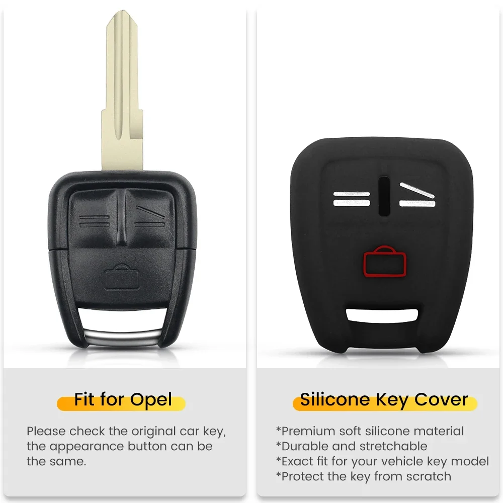 KEYYOU For Opel Astra Zafira Vauxhall Vectra Omega 3 Buttons Remote Car Key Shell Case Fob Silicone Cover Protect