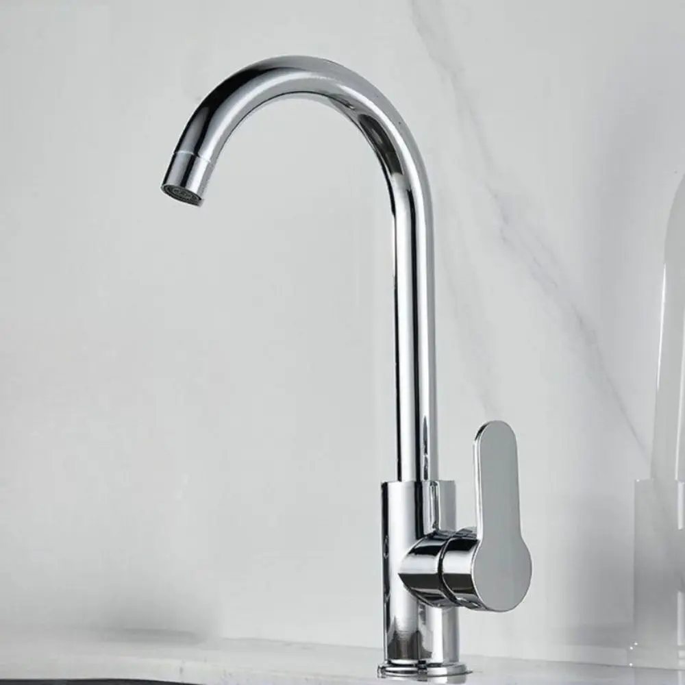 تدوير صنبور المطبخ وضع عالمي قابل للتعديل واحد صنبور الماء البارد سطح الخيالة حوض الفولاذ المقاوم للصدأ شرفة مياه الحنفية #3